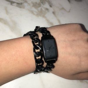 Karl Lagerfeld Black Stainless Steel Chain Watch